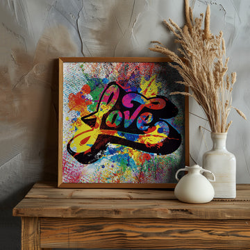 Colorful Love Splatter | Poster - Room Interior 1