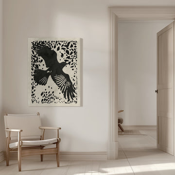 Dark Raven Soaring | Canvas - Room Interior 1