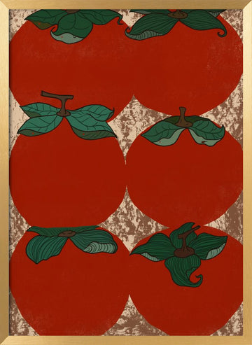 Red Persimmon Harvest | Poster - Gold Frame Interior