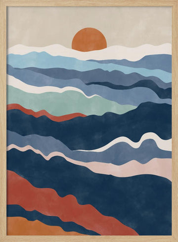 Abstract Mountain Horizon | Poster - Wood Frame Interior
