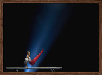 Gymnast on Parallel Bars | Poster - Walnut Frame Interior