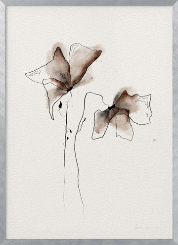 Watercolor Botanical Blooms | Poster - Silver Frame Interior