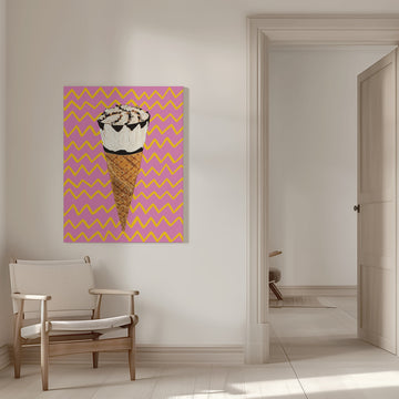 Pop Art Ice Cream Cone | Canvas - Room Interior 1