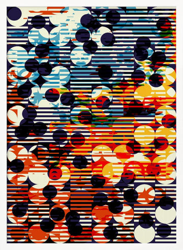 Vibrant Geometric Circles | Poster - White Frame Interior