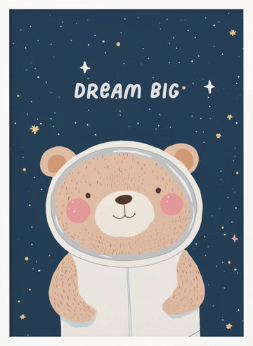 Space Explorer Bear | Poster - White Frame Interior