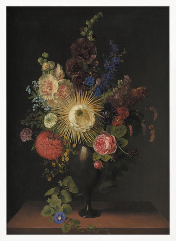 A Porphyry Vase With Cactus Grandiflora and Other Flowers By C. D. Fritzsch | Poster - White Frame Interior
