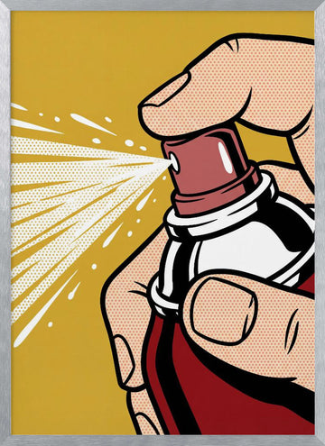 Pop Art Spray Can | Poster - Silver Frame Interior