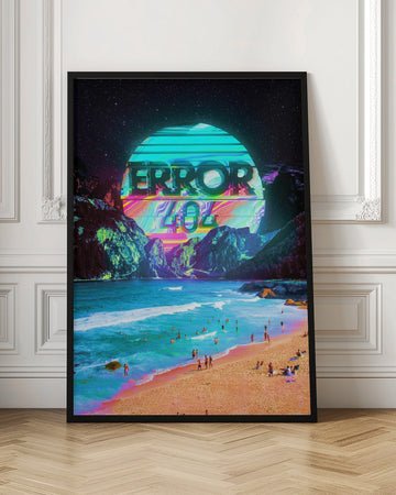 Vaporwave Error Beach | Poster - Room Interior 1