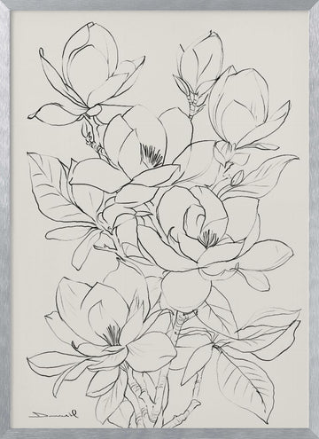 Magnolia Tree | Poster - Silver Frame Interior