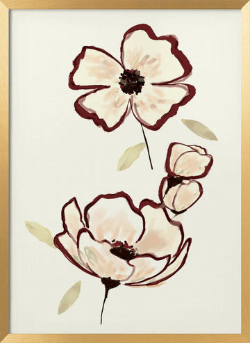 Elegant Blush Blooms | Poster - Gold Frame Interior