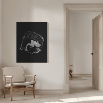 Dynamic Gray Swirl | Canvas - Room Interior 1