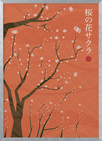 Sakura Cherry Blossoms | Poster - Silver Frame Interior