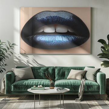 Vibrant Blue Lips | Poster - Room Interior 1