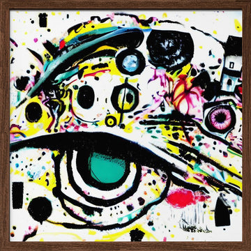 Vibrant Abstract Gaze | Poster - Walnut Frame Interior
