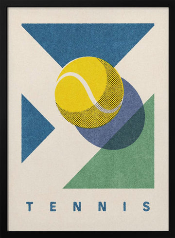 Geometric Tennis Ball | Poster - Black Metal Frame Interior
