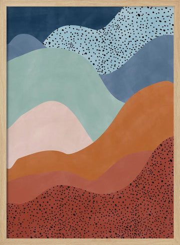 Earthy Layered Landscape | Poster - Wood Frame Interior