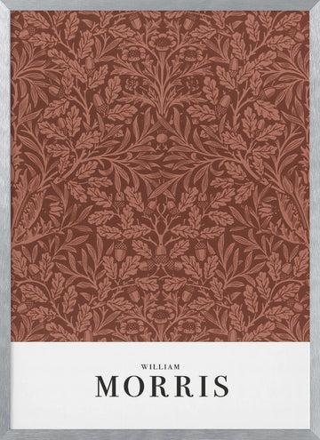 Acorns and oak leaves | Poster - Silver Frame Interior