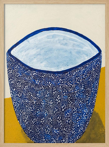 Blue Patterned Bowl | Poster - Wood Frame Interior