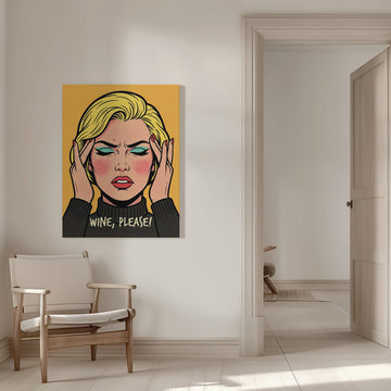 Wine Please Pop Art | Canvas - Room Interior 1