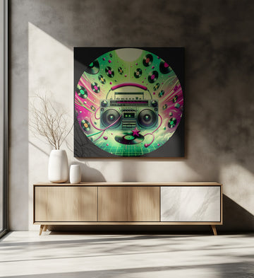 Neon Boombox Party | Canvas - Room Interior 2