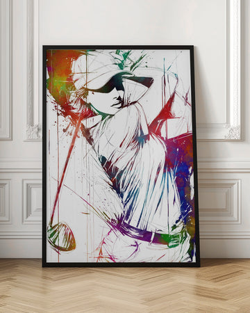 Colorful Golf Swing | Poster - Room Interior 1