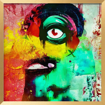 Vivid Abstract Eye | Poster - Gold Frame Interior