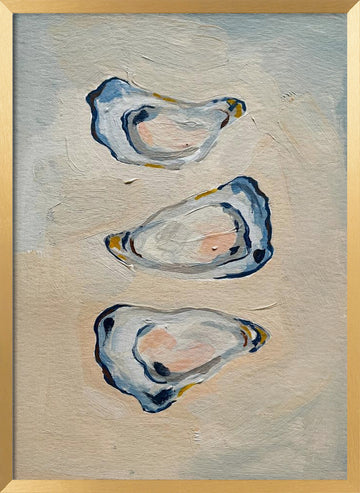 Coastal Blue Oysters | Poster - Gold Frame Interior