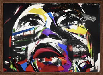 Vibrant Pop Art Portrait | Poster - Walnut Frame Interior