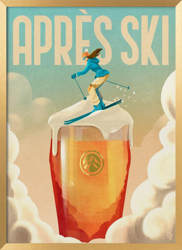 Après Ski Beer Fun | Poster - Gold Frame Interior