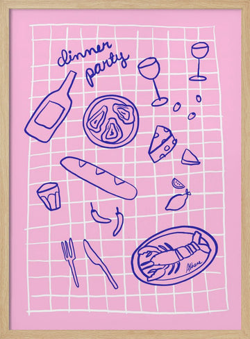 Dinner Party | Poster - Wood Frame Interior