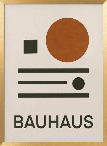 Bauhaus Geometric Balance | Poster - Gold Frame Interior