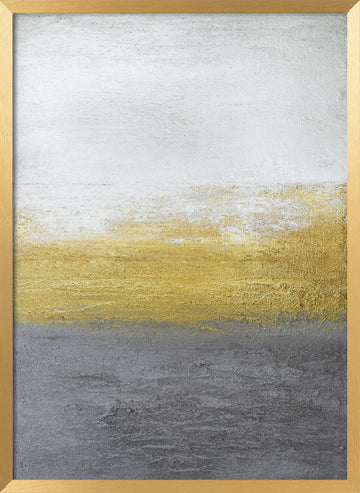 Golden Grey Horizon | Poster - Gold Frame Interior