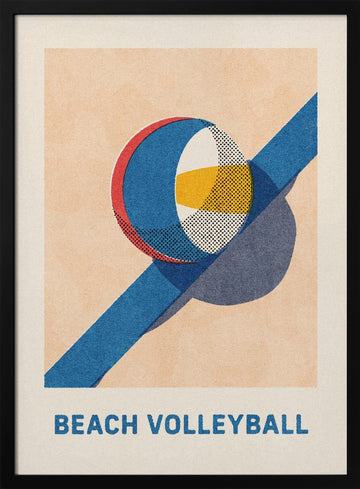 Sunny Beach Volleyball | Poster - Black Metal Frame Interior