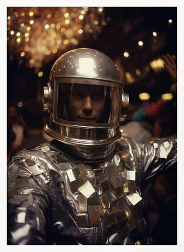 Futuristic Disco Man | Poster - White Frame Interior
