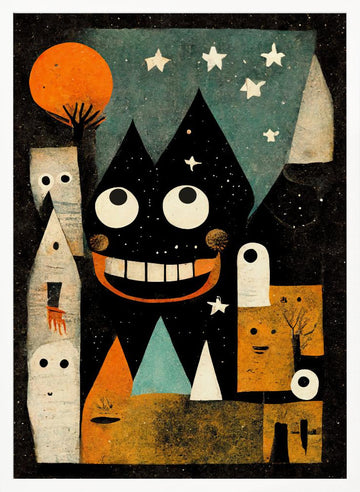 Whimsical Nightscape | Poster - White Frame Interior
