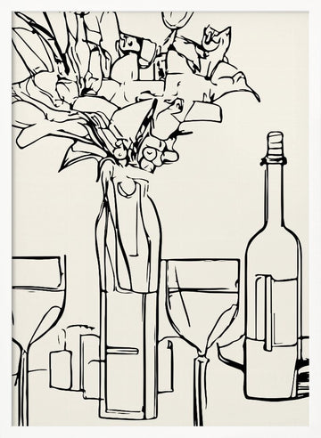 Wine and Blooms | Poster - White Frame Interior