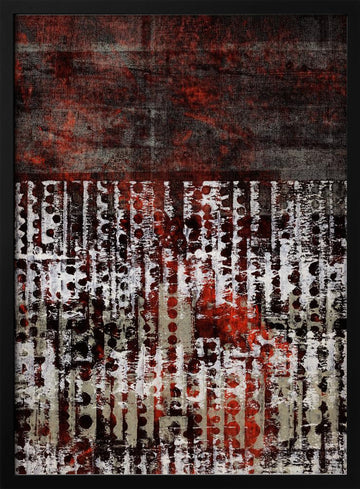 Red Grunge Abstract | Poster - Black Metal Frame Interior
