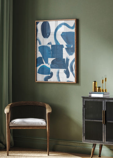 Abstract Blue Shapes | Poster - Room Interior 2