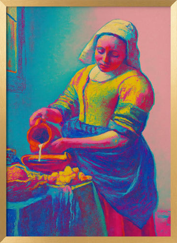 Psychedelic Pouring | Poster - Gold Frame Interior