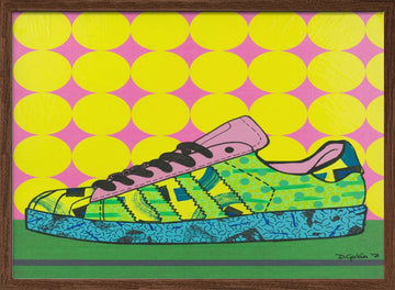 Colorful Pop Art Sneaker | Poster - Walnut Frame Interior