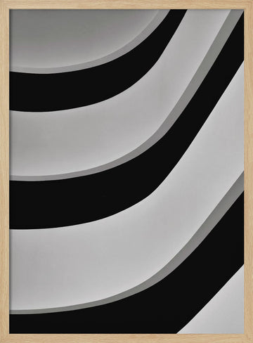Minimalist Curved Lines | Poster - Wood Frame Interior