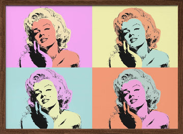 Iconic Marilyn Pop Art | Poster - Walnut Frame Interior