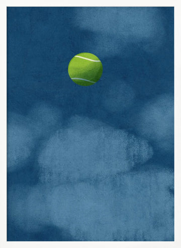 Floating Tennis Ball | Poster - White Frame Interior