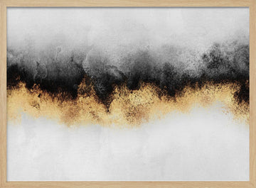 Gilded Shadow Flow | Poster - Wood Frame Interior
