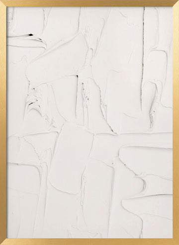 White Textured Abstract | Poster - Gold Frame Interior