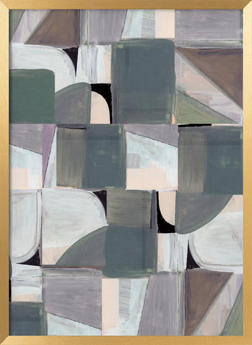 Soft Geometric Abstract | Poster - Gold Frame Interior