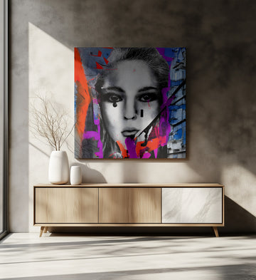Vibrant Abstract Portrait | Canvas - Room Interior 2