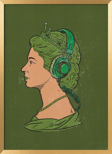 Green Queen Beats | Poster - Gold Frame Interior