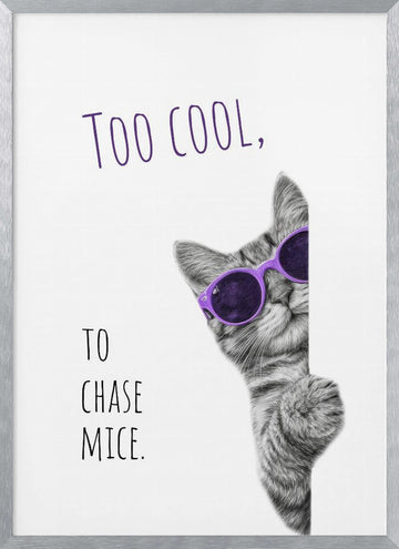 Too Cool Cat | Poster - Silver Frame Interior
