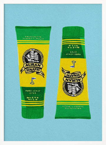 Classic Finnish Mustard Tubes | Poster - White Frame Interior